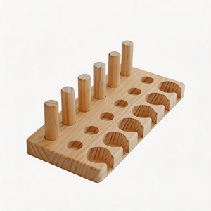 Gioco Sensoriale Montessori in Legno di Pino Naturale, Giocattolo per l'Allenamento della Motricità Fine dei Bambini, Gioco con Inserti in Legno - Product Image 3