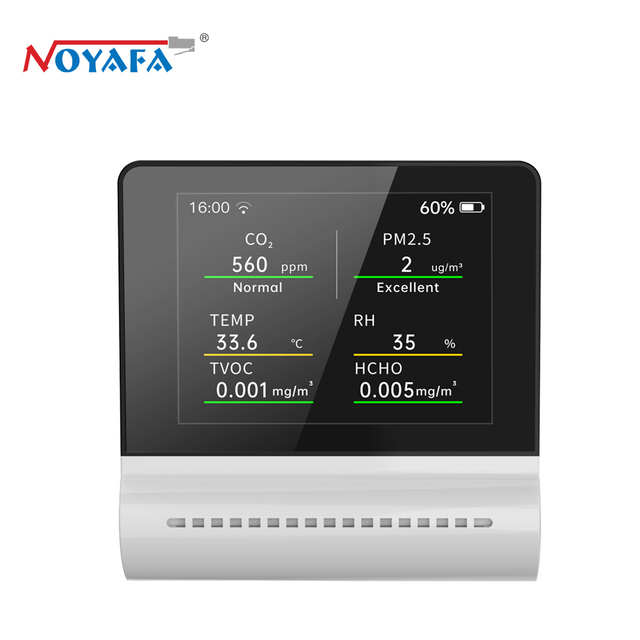 NOYAFAJMS16 Newest Wifi Air Quality Monitor Carbon Dioxid Detector Pm2.5 Meter HCHO and TVOC Air Quality Sensor