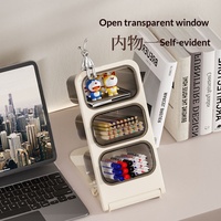 Fabricant de produits en plastique, vente en gros, porte-stylos incliné grande capacité, organiseur de bureau pour étudiants, rangement pour pinceaux de maquillage et papeterie