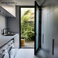 Portes à battants en aluminium à double vitrage insonorisées de style moderne personnalisées pour les maisons