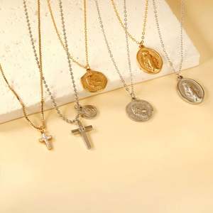 Collar de Cruz Religioso Antideslustre, Personalizado en Dubái, de Acero Inoxidable, Chapado en Oro de 14k y 18k, para Mujeres y Hombres - Product Image 5