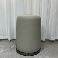 Tabouret de table à thé, Tabouret de thé de luxe léger pour la maison, Tabouret rond souple, Tabouret en cuir, Tabouret de coiffeuse, Tabouret bas simple