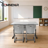 Bureau d'étudiant double réglable en hauteur, mobilier de classe scolaire, prix d'usine OEM personnalisé