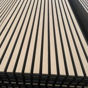 Panneau mural insonorisé en fibre de polyester de surface en chêne teck MDF décoration intérieure panneau <span class=keywords><strong>anti</strong></span>-<span class=keywords><strong>bruit</strong></span> insonorisant - Product Image 2