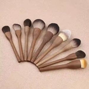 Ulikeke Natural Walnut Wood Handle Makeup Brush Set Cosmetic Brush Set - Product Image 2