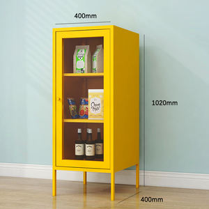 Armadio Moderno in Metallo con Ante in Vetro, Popolare Arredo per Casa e Hotel, per Soggiorno e Camera da Letto, Elegante Vetrina in Acciaio - Product Image 1