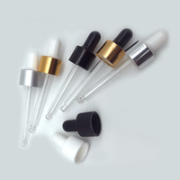 Haute qualité 18/410 20/410 coloré en aluminium verre compte-gouttes ampoule en caoutchouc or argent noir bouchon compte-gouttes avec pipette en verre