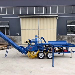Processeur de bois de chauffage professionnel à prix abordable, intégré avec scie et fendeuse, moteur 27 CV, capacité 500 mm, garantie 1 an - Product Image 5