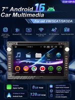 Autoradio ES9109VB 7 pouces Android 16 8 Go 128 Go avec CarPlay GPS DAB+ 4G SIM OBD2 IPB BT5.0 pour VW SEAT SKODA Lecteur multimédia automobile
