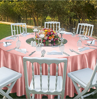 Nappe ronde en satin simple et luxueuse, couverture de table élégante pour hôtel, mariage, banquet et décoration de fête