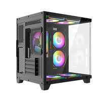 Boîtier Micro ATX AntarcChill en verre trempé de haute qualité, pour jeux, ordinateurs de bureau, tours d'ordinateurs, châssis d'ordinateurs