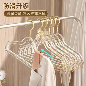 Percha de Ropa Acrílica Transparente con Gancho Rectangular Dorado Brillante para Tienda de Ropa, Resistente al Sol y Duradera - Product Image 5