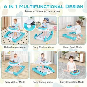 Andador de Aprendizaje para Bebés Multicolor con Luces, Ajustable en 3 Alturas, Plegable, con Luces y Juguetes Musicales - Product Image 6