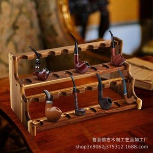 Estante de madera para pipas de fumar, de escritorio, con 4 niveles, para almacenamiento y exhibición. - Product Image 3