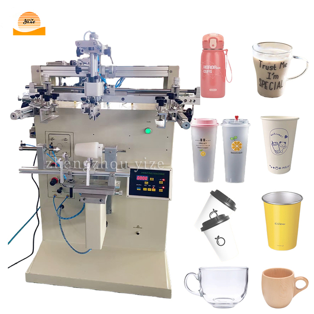 Factory Price Customized Coffee Cup Ptinter Oval Paper Mark Cup Screen Printing Machine Automatic