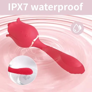 2-in-1 Rose Tongue <b>Vibrator</b> with 9 Frequencies IPX7 Waterproof & USB Charging-G-Spot Clitoral Stimulator for Female Masturbation - Product Image 3