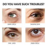 Sérum pour les yeux anti-âge à la caféine OEM avec 360 °   Balle de massage à rouleaux au rétinol, acide hyaluronique et niacinamide pour réduire les ridules et les rides