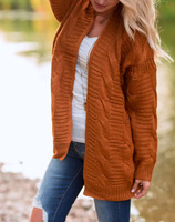 Kardigan panjang wanita sweater lengan panjang rajut Twist rami bunga kardigan Jumper musim gugur musim dingin wanita sweater Jersey Mujer
