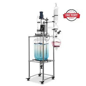 High quality double-layer glass reactor laboratory reactor with electric heating equipment glass-lined reactor