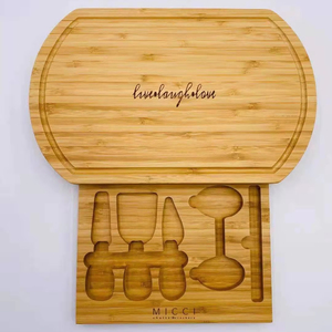 Presentes de Natal Azeitona Bambu De Madeira Charcuterie Placa De Corte De Queijo Servindo Bandeja Cortar Bloco <span class=keywords><strong>3</strong></span> Faca Set <span class=keywords><strong>2</strong></span> Slates Sinais - Product Image 5