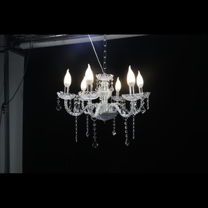 Lustre suspendu en acrylique et cristal à 15 têtes, Or et Argent, alimenté par courant alternatif, pour la décoration de hall et les événements communautaires, éclairage de plafond chaleureux - Product Image 6
