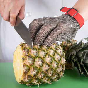 Vente d'usine : <span class=keywords><strong>Gants</strong></span> de travail en acier inoxydable de qualité alimentaire pour boucher, <span class=keywords><strong>gants</strong></span> à maillons réglables pour travaux dangereux - Product Image 4