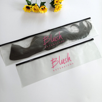 Sacs d'emballage en PVC plastique personnalisés de luxe avec logo pour extensions de cheveux, sacs à fermeture éclair imprimés pour emballages de perruques longues