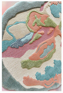 Tapis moderne abstrait à lignes tuftées à la main pour salon, chambre à coucher, décoration intérieure, taille personnalisée, revêtement de sol antidérapant - Product Image 4