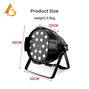 Foco LED Par para Escenario con Zoom de 10 a 45 Grados, 18 LEDs RGBW RGBWA UV, Controlado, Tipo Can, para Iluminación Ascendente - Product Image 5