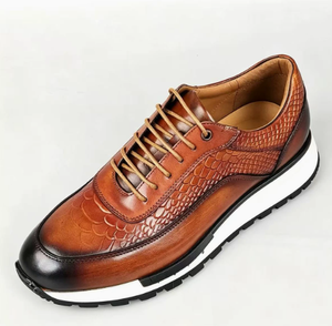 Sneakers Eleganti da <span class=keywords><strong>Uomo</strong></span> in Vera Pelle Bovina con Lacci, Traspiranti, alla Moda, Business Casual, Taglie Grandi, Antiscivolo, Moderne <span class=keywords><strong>Scarpe</strong></span> da Lavoro per Ufficio - Product Image 2