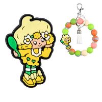 Fabricant de perles focales en silicone sans BPA de qualité alimentaire pour stylos, breloque de personnage de dessin animé doux fraise fille chat