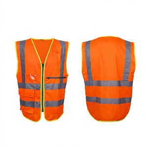 Chalecos de seguridad de alta visibilidad para la construcción, chaleco de seguridad de tela tejida con bolsillo para hombre - Product Image 1