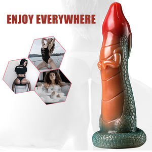 Ejderha şekli Penis renkli hayvan at yapay Penis köpek kurt sıvı silikon Penis vantuz seks oyuncak kadınlar için kadın mastürbasyon 18 - Product Image 4