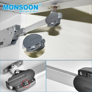 Adjustable Soft Closing Lid Stay Support Upward Opening Grey Metal Kitchen Cabinet <b>Door</b> Free <b>Stop</b> Lift up MONSOON M09200 - Product Image 2