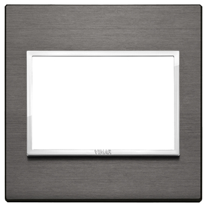Vimar Wall Switch Plate Lava <b>Grey</b> 13.1x11.6cm Metal <b>Frame</b> - Product Image 1