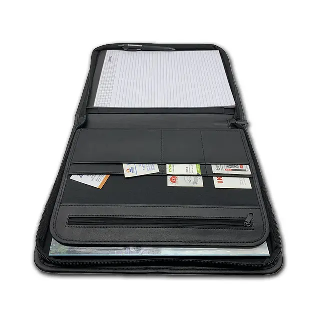 New 2023 Personalized Dark Brown Custom made Multi Utility Document Folder Genuine Leather Presentation Padfolio/Binder