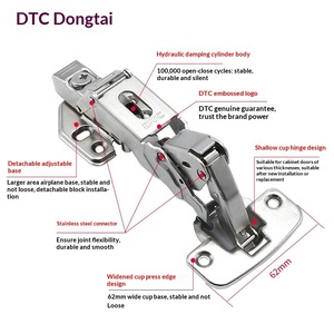 Петля для углового шкафа C81 с плавным закрыванием, угол открывания 160 градусов, гидравлический буфер, холоднокатаная сталь, 16-25 мм, для гостиной - Product Image 4