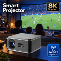 Projecteur LCD 300 pouces intelligent WiFi, 1000 lumens ANSI, prise en charge du décodage vidéo 8K, mise au point automatique, projecteur de cinéma en plein air