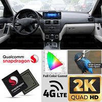 Unit kepala Radio mobil layar 2K Android 13.0, untuk Stereo Audio mobil Mercedes BENZ C-CLASS W204 2008-2010 dengan CPU Qualcomm