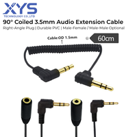 Câble audio spirale personnalisé plaqué or 2,5 mm mâle 3,5 mm mâle, cordon AUX stéréo à angle droit 90 degrés pour voiture, ordinateur, MP3