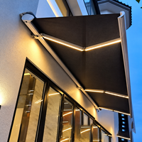 Auvent de jardin rétractable motorisé, cassette intégrale en aluminium, imperméable, résistant aux UV, durable, toutes saisons