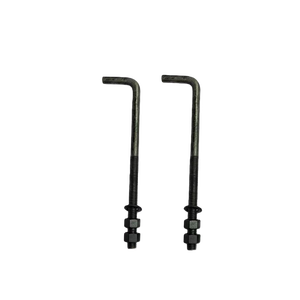 Boulon d'ancrage en L fiable en acier galvanisé à haute teneur en zinc, tailles métriques 4, 8, 8, 8, 10, 9, avec écrou et boulon de fixation - Product Image 2