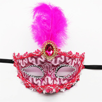 Bleu drôle Costume Cosplay vénitien Mardi Gras carnaval mascarade masque plume fête masque pour fête vacances approvisionnement décor de noël