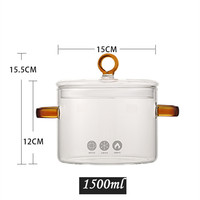 Marmite en verre transparent pour poêle pot-pourri casserole de cuisson avec couvercle batterie de cuisine résistant à la chaleur casserole et casserole avec couvercle