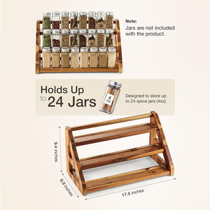 Wooden <b>kitchen</b> <b>spice</b> <b>rack</b>, three-tiered <b>spice</b> display <b>rack</b>, cosmetic organizer <b>rack</b> - Product Image 2