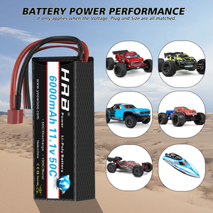 Batterie Lipo HRB 3S 11.1V 6000mAh 50C avec connecteur Deans T pour véhicules RC Losi Arrma 110 112, voitures, camions, monstres, jouets - Product Image 4