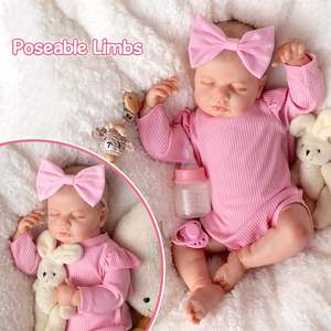 Muñecas Bebé <span class=keywords><strong>Reborn</strong></span> Realistas de 18 Pulgadas Para Niños de 3+ Años, Recién Nacido Realista Durmiendo con Chupete Magnético y Biberón - Product Image 4