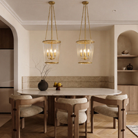 Luminaire suspendu en verre et métal de luxe pour la maison, 4 sources lumineuses pour la décoration de restaurant
