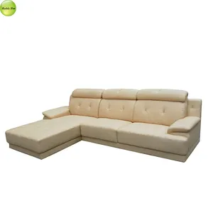 Conjunto de sofá de couro estilo americano 100%, sofá de luxo em 3 peças forma de l