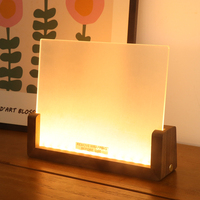 Recharge de batterie en forme de U DIY Acrylique Message Led Lampe Sublimation Blanc Plexiglas Led Veilleuse avec base de lampe en bois sans fil